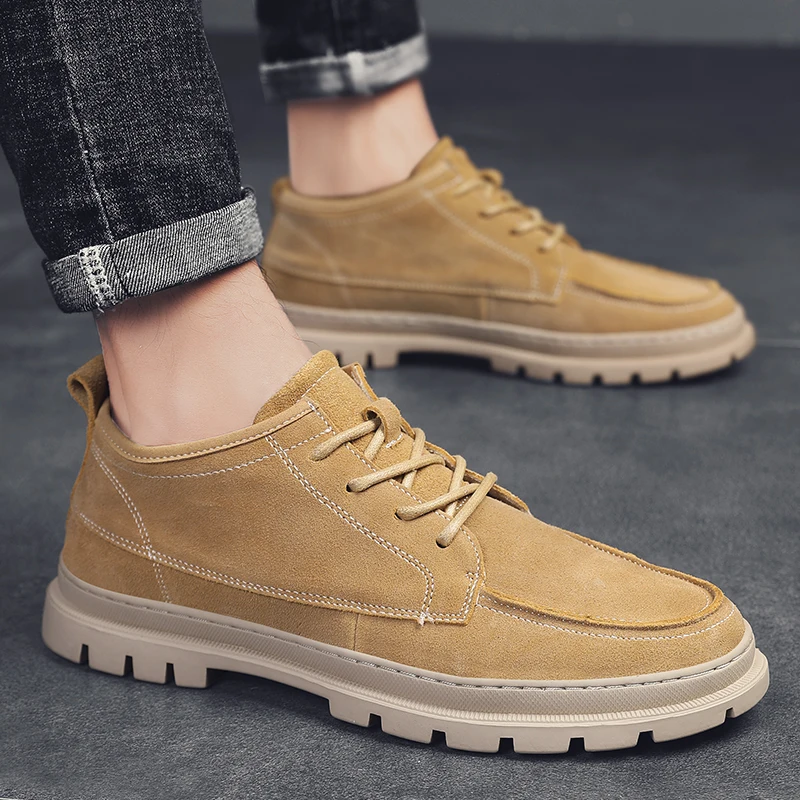 

Wild tide shoes Business Flats %f-19103 Four seasons Men Casual Leather Shoes Work Safety Shoes Winter Waterproof Ankle Boats