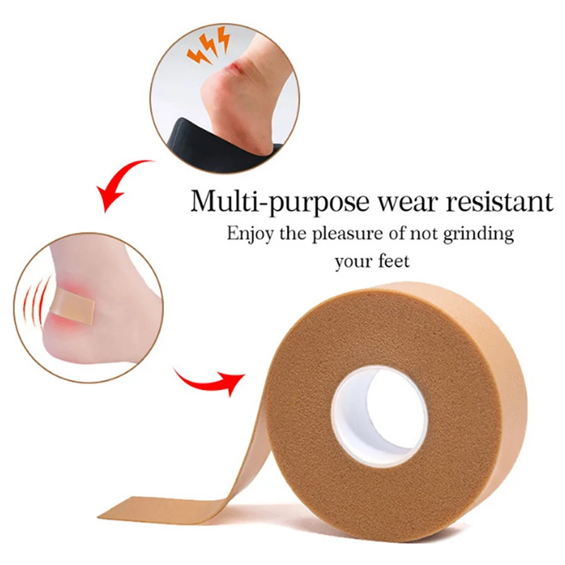 1Roll Multi-functional Bandage Rubber Plaster Tape Self-adhesive Elastic Wrap Anti-wear Waterproof Heel Sticker Foot Pad
