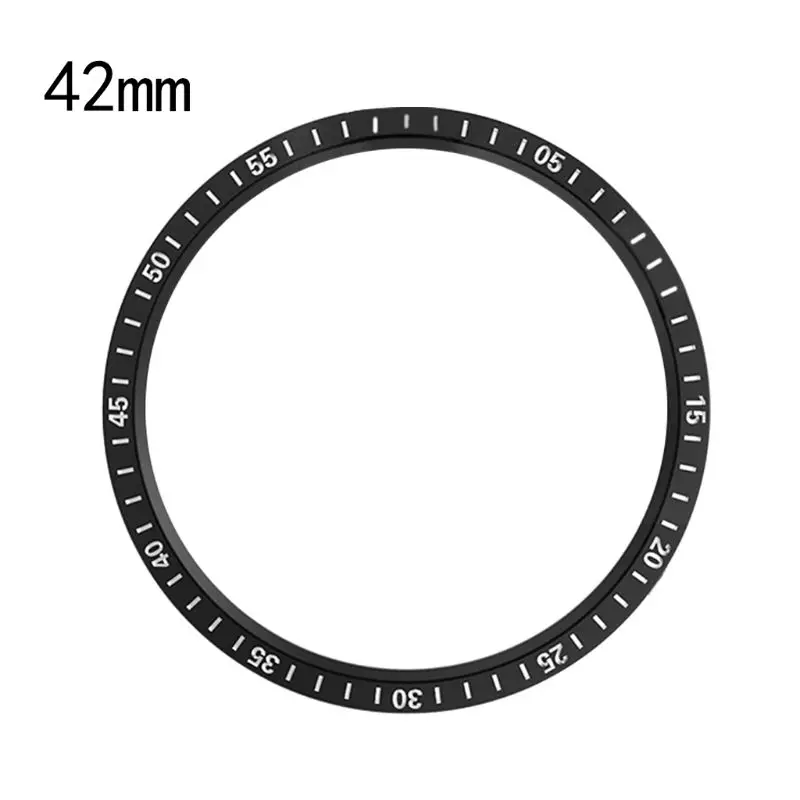 Black-42mm 42 мм/46 мм против царапин металлический ободок из нержавеющей стали кольцо клеющаяся Крышка Замена для samsung Galaxy S3 Смарт-часы аксессуары - Цвет: Black-42mm