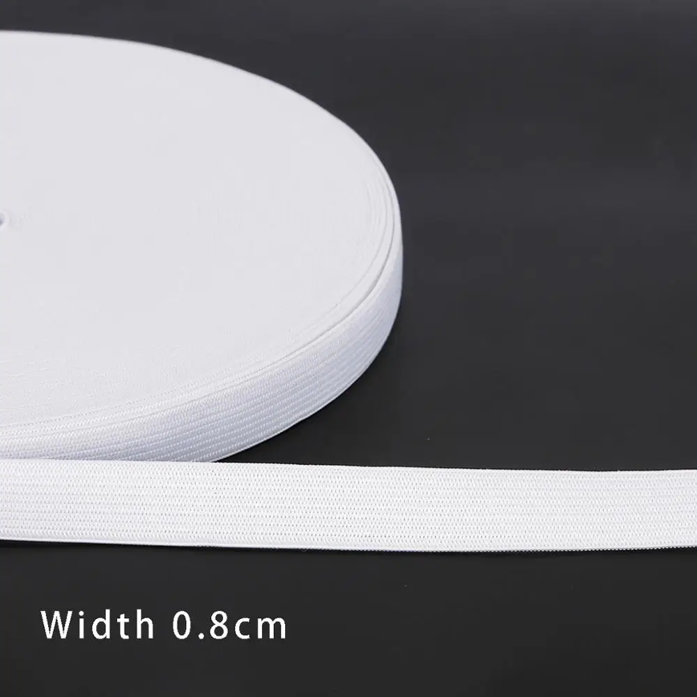 Black and White Elastic Nylon Webbing for Clothing and Sewing Accessories - 5 Yards