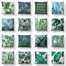 Наволочки с изображением тропического леса, растений, Листьев, цветов, для дивана, автомобиля, украшение 45x45 см, наволочка для подушки, детский подарок