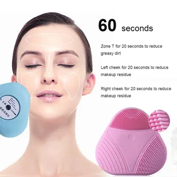 

Silicone Electric Cleansing Instrument Cleaning Shrinking Pores Face Cleansing Brush Good Use W1