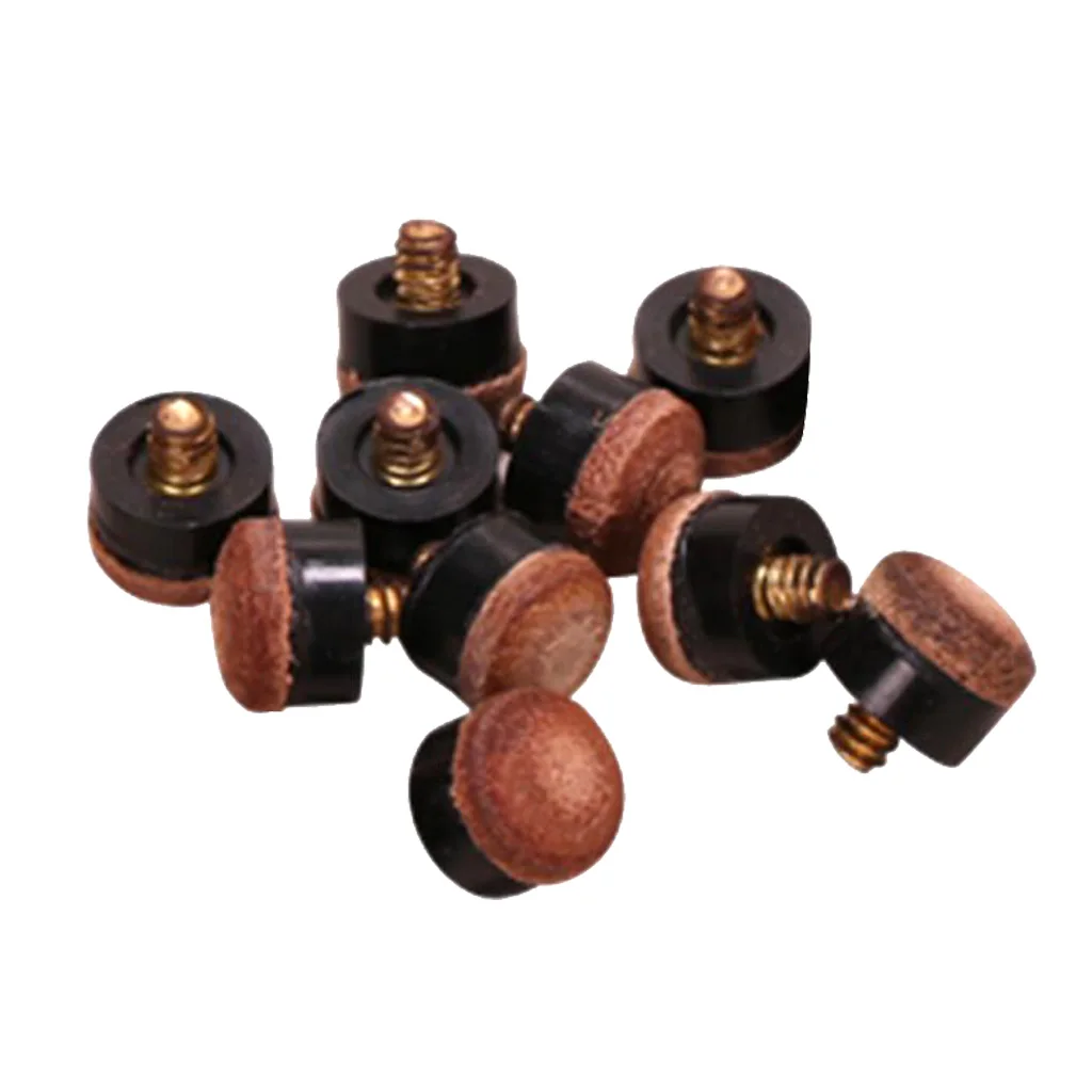 prettyia 10pcs Premium 12mm Billiards Screw-On Pool Cue Tip Replacement