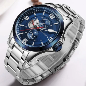 

Fashion Mens Watches Military Waterproof Stainless Steel Calendar Week Analog Quartz Men Watch Sport Male Clock Relojes Hombre