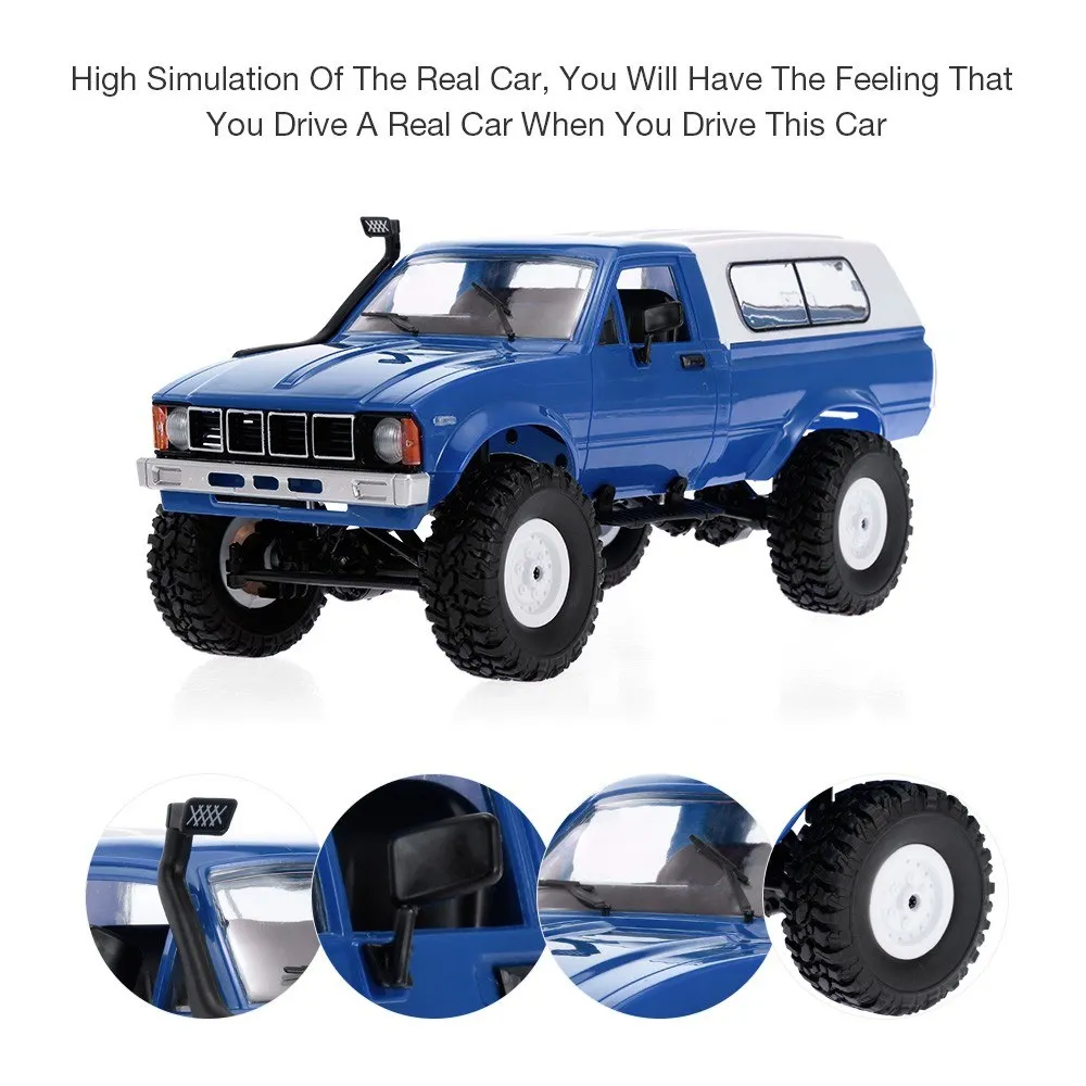 WPL C-24 2,4G 4WD 1:16 внедорожный рок-гусеничный с передним светодиодный Радиоуправляемый автомобиль RTR