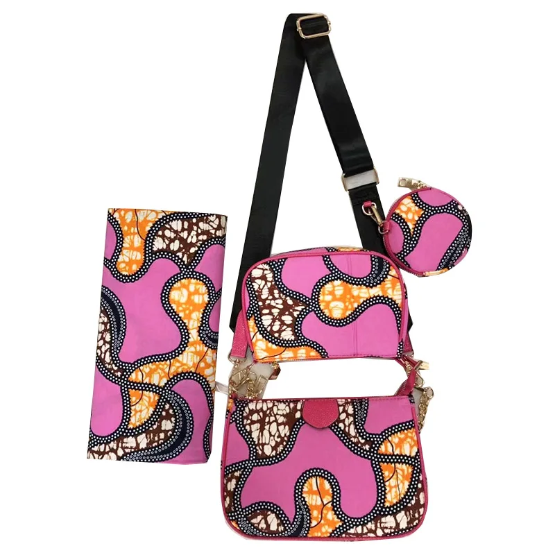 Новейший модный красивый женский вощеный Набор сумок, высококачественный Африканский анкарский восковой Набор сумок с 6 ярдами восковой печатной ткани