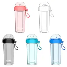 600 мл двойной соломенный чайник открывающийся дизайн портативный герметичный Открытый путешествия креативный экологический чайник двойного назначения чашка