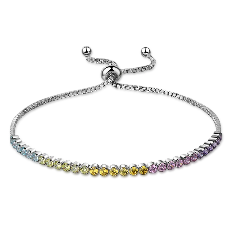 XiaoJing Популярные брендовые предложения 925 пробы Серебряный сверкающая нить браслет женский теннисный браслет серебряные ювелирные изделия Топ распродажа