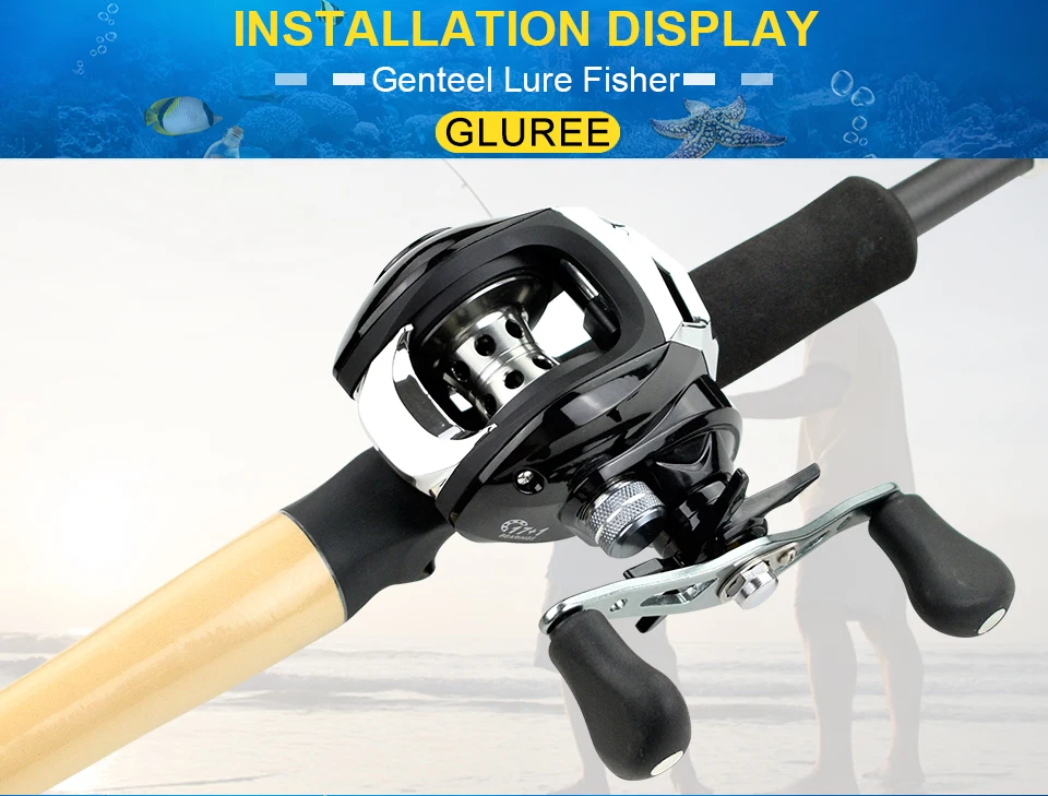 GLUREE Baitcasting Fishing Reel 17+1BB 7.11 220g Metal Line Cup Silver Black Left Right Hand Lure Fishing FreshSalt Water Reel (21)