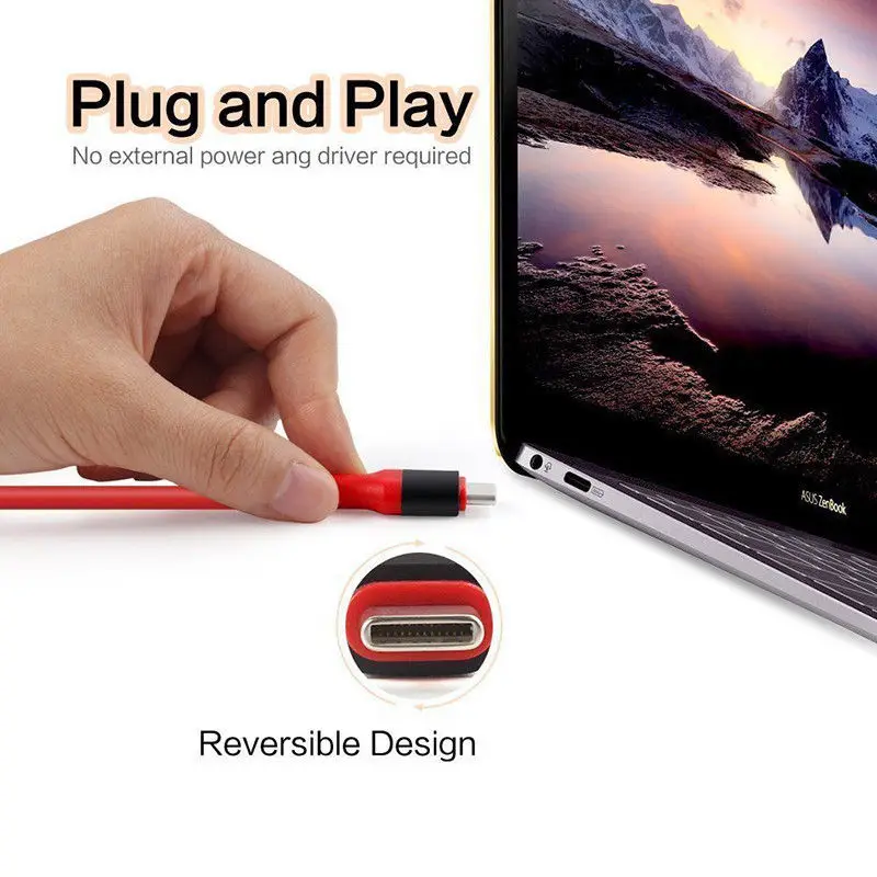 2 м HD type C USB телефон к ТВ HD ТВ проектор видео адаптер, hdmi-кабель для Samsung Galaxy S8 S9 S10 Note 8 Note9 Note10 LG Macboo