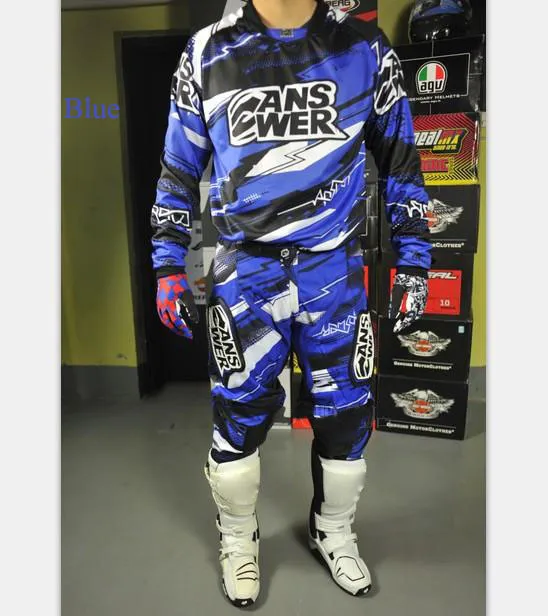 Костюм для мотокросса комплект Dirt BIke Racing Vented Pant комбинированные мотоциклетные костюмы гоночная команда оборудование - Цвет: Синий