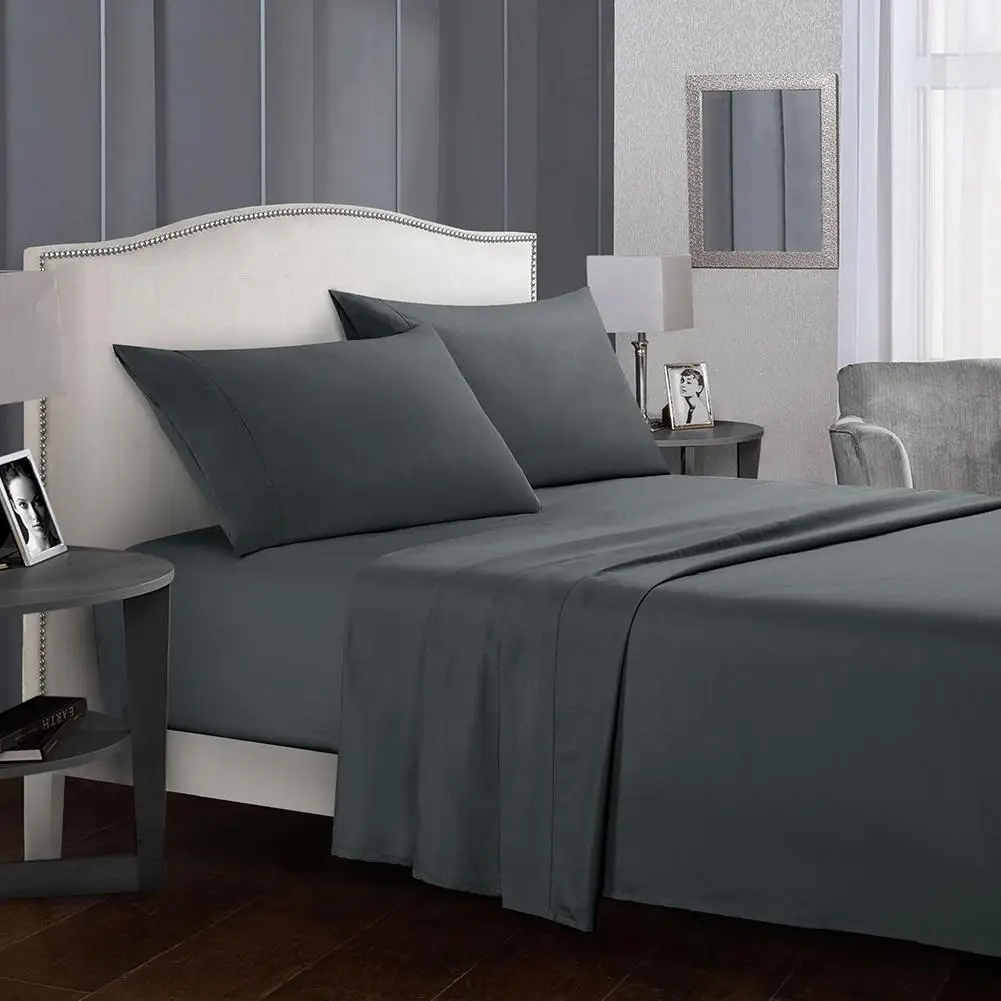 

GloryStar 4Pcs/Set Soft Skin Friendly Comfortable Polyester Fibre Bed Sheet Duvet Cover Pillowcase Set