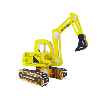 

A child's Toy 3D Puzzle Wooden Toy children's Excavator And Dump Truck The Best Montessori Education DIY Toy