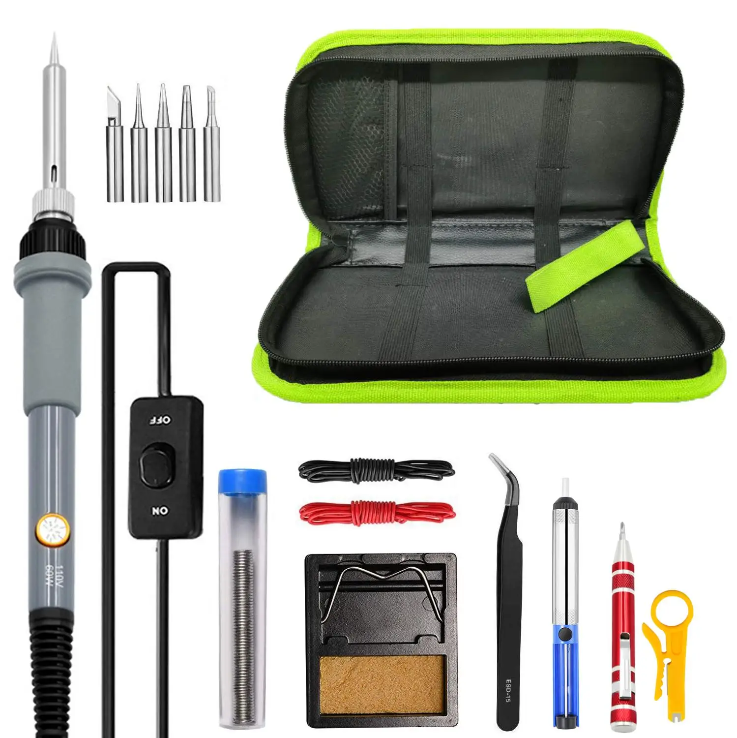 New Adjustable Temperature Electric Soldering Iron 220V/110V 60W Welding Solder Rework Station Heat Pencil Tips Repair Tool | Инструменты