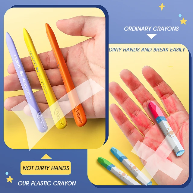 Maped 12/18/24/36 Color Plastic Crayons Child Safe Non-toxic Oil