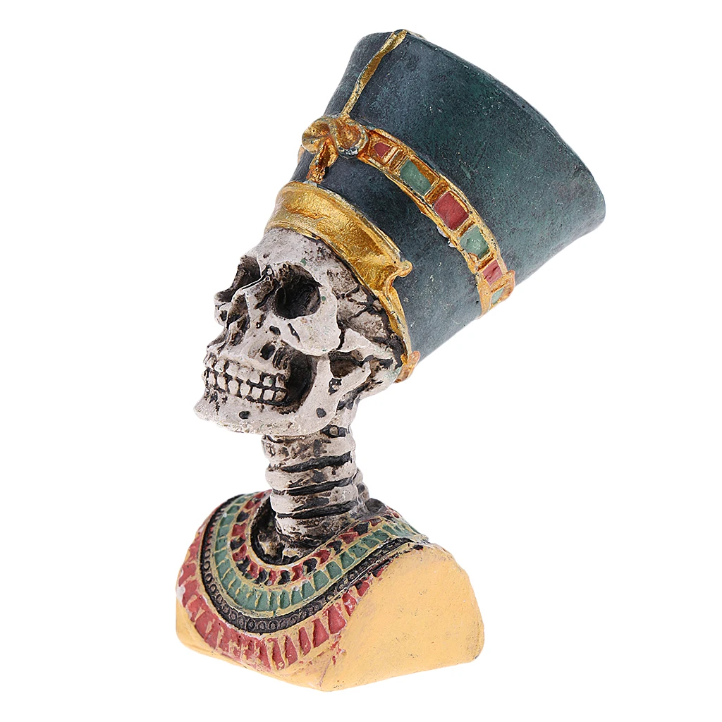 Ancient Egyptian Pharaoh Figurine Resin Skull  Statue Collectible