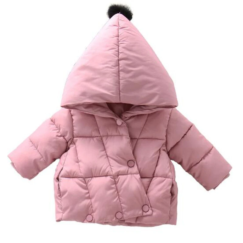 Baby Pink Cotton Padded Jacket Girls Winter Warm Cotton Coats Toddler