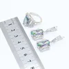 925 Silver Jewelry Sets for Women Rainbow Multi Color Topaz Bracelet Earrings Rings Necklace Pendant Gift Box ► Photo 3/6