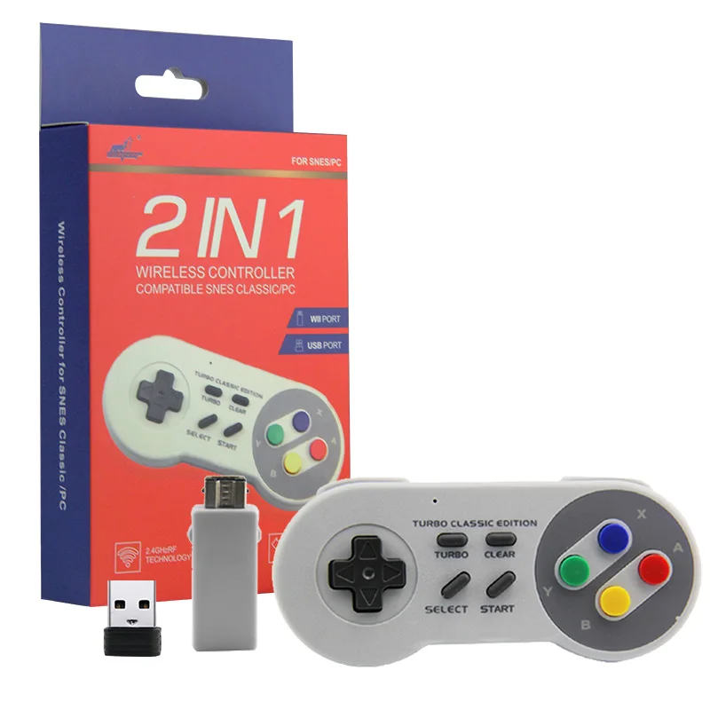 Беспроводной геймпад USB игровой контроллер Джойстик SNES 2,4G для Windows PC MAC Raspberry Pi RetroPie