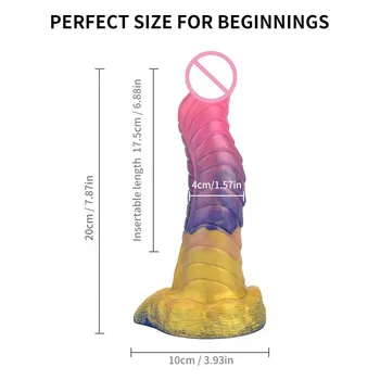 Silicone G-spot Dildo Realistic Dildo with Strong Suction Cup Monster Butt Plug Dragon Dildo for Vaginal Anal Sex Toys for Women 6