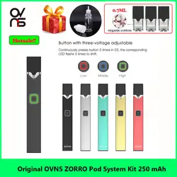 Vape ручка оригинальный OVNS ZORRO Pod стартовый набор для вейпинга 250 мАч батарея с 0,7 мл керамическая катушка Pod картридж электронная сигарета