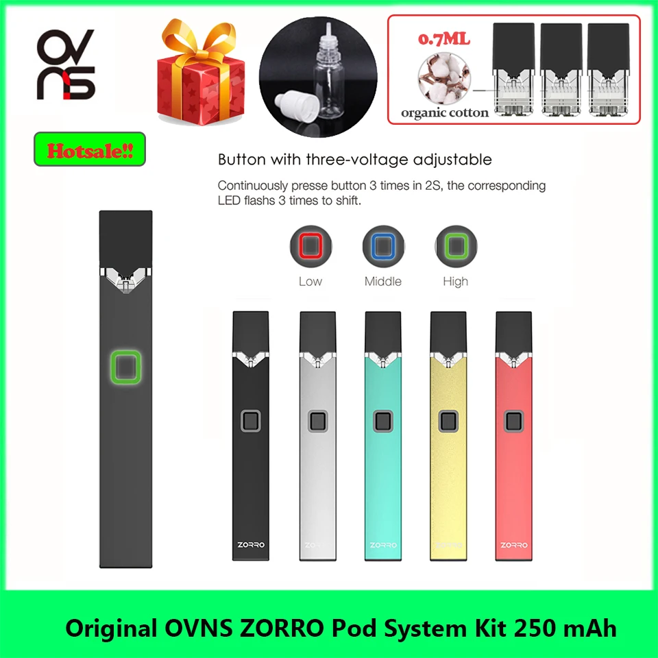 Оригинальный стартовый набор для электронной сигареты OVNS W02 Pod Vape с аккумулятором