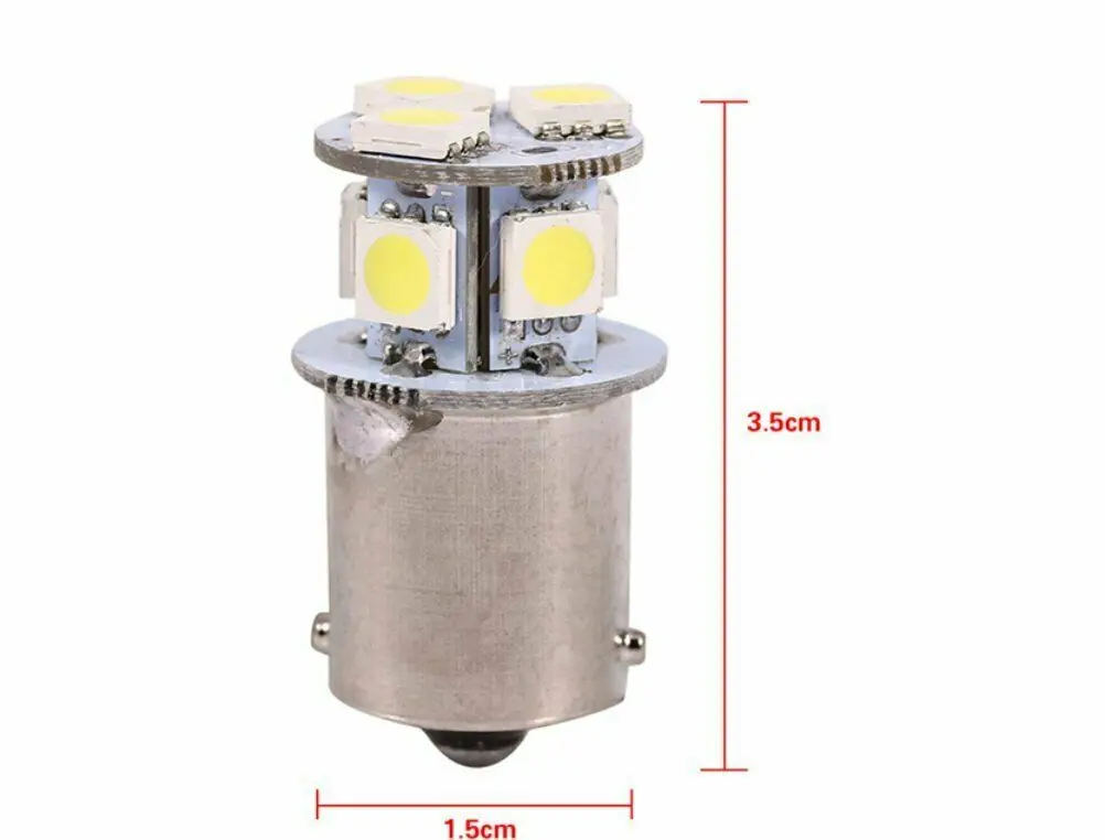 10 шт 24V светодиодный Белый 1156 P21W Ba15s 8 SMD 5050 светодиодный 8SMD тормоз задних фонарей, фонарей указателей повтора сигнала светильник лампа DC 24V