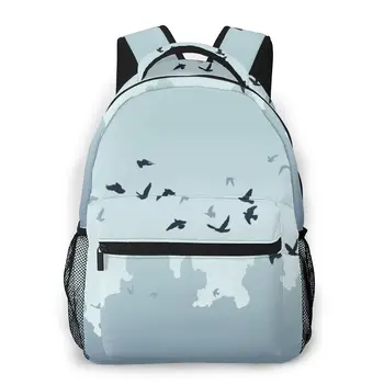 

Flying Birds Flock Over Sky Casual Daypack Travel School Bag with Pockets for Women College