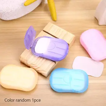 

Travel Soap Paper Washing Hand Bath Clean Disposable Boxe Soap Portable Mini Paper Soap Random Color