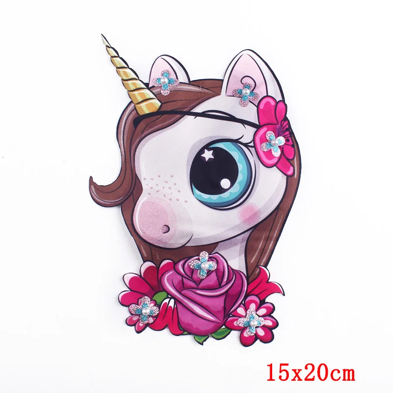Pulaqi Eisen Auf Cartoon Einhorn Patches Für Kleidung Nähen Auf Pailletten Bestickt patch Nette Aufkleber Auf Tuch Applique Stoff Patch – Detail 12