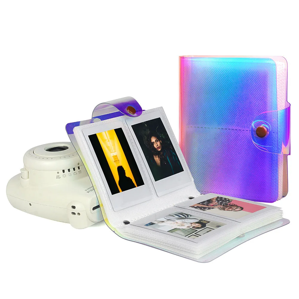 64 кармана 3 дюйма Instax маленький фотоальбом голографический лазер для Fujifilm Instax Mini 9 8 7s 90 70 камера пленка имя карты книга