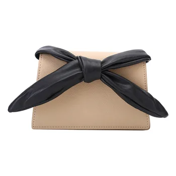 

Bow Small Square Fashion Bag Female Shoulder Messenger Bag Summer Square Personalized Clutch