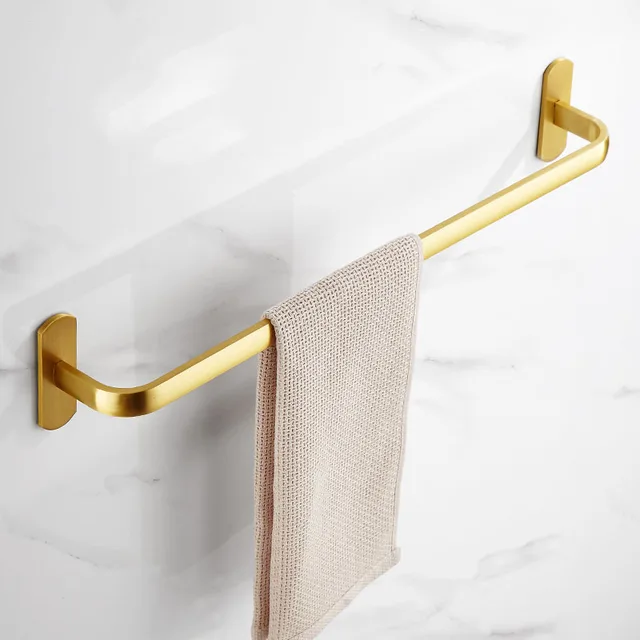 Set Accessori Bagno 5 Pezzi Oro Spazzolato - Portasciugamani, Porta Carta, Ganci - Foto 4