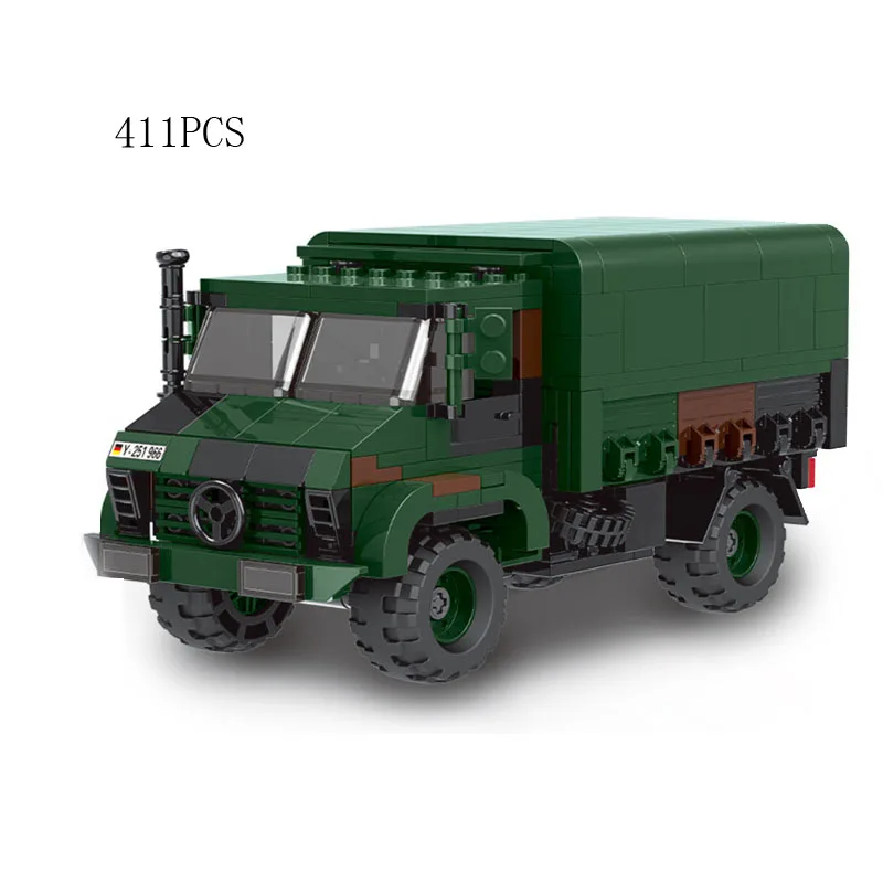 Militare 1:30 Scala Benz Unimog Truck Bastisbricks Bluebrixx Block Ww2 Germania Army Forces Brick Lkw 2T Gl Vehicle Toys For Gift
