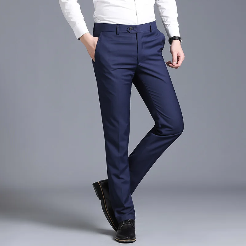 Pantalones ajustados de vestir para Hombre, pantalón formal, para oficina, negocios de calidad