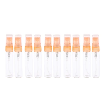 

10Pcs Exquisite Travel Glass Misting Bottles w/ Pump Sprayer, Empty Clear Perfume Atomizer for Cologne Splash Storage