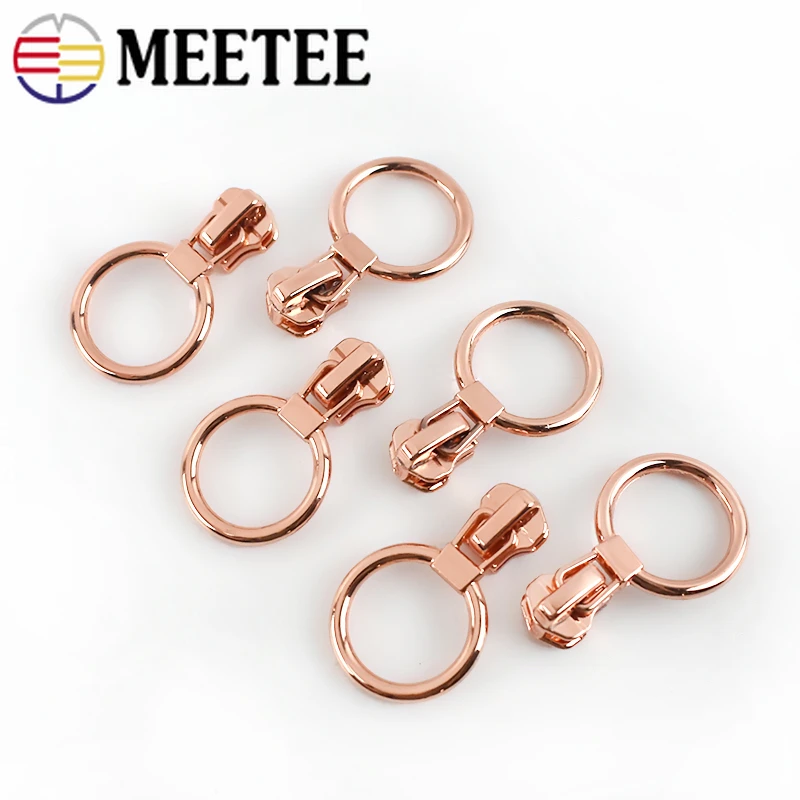Meetee メタルヘッドジッパー ジッパー 修理キット プルタブ 日曜大工 ソーイングバッグ 衣類アクセサリー 5 ピンクゴールド 10個 Zipper Sliders Aliexpress