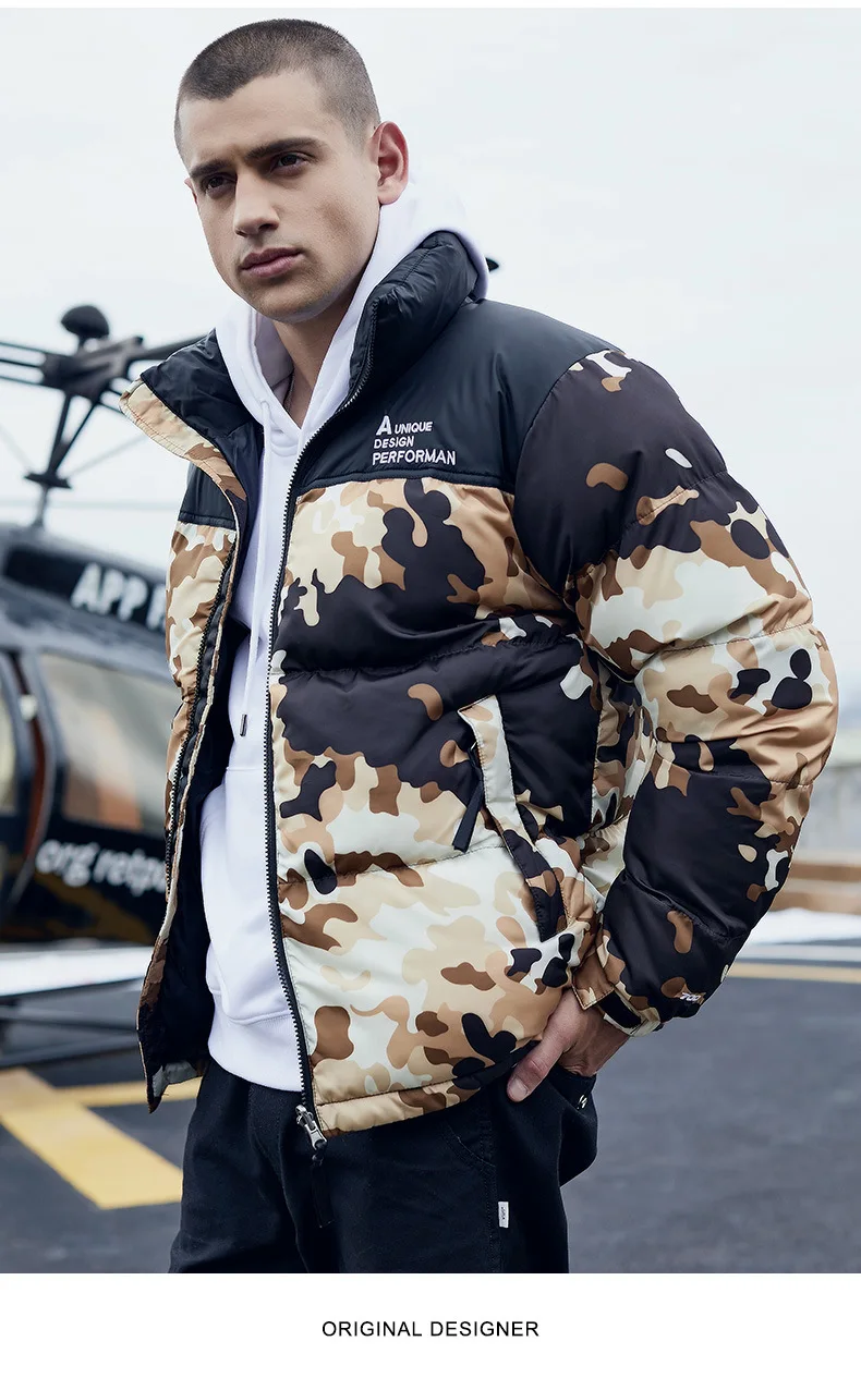 Камуфляжная куртка с принтом, толстая верхняя одежда, пальто, уличная, 3XL, теплая подкладка, с капюшоном, зимний мужской пуховик, с хлопковой подкладкой, стеганая