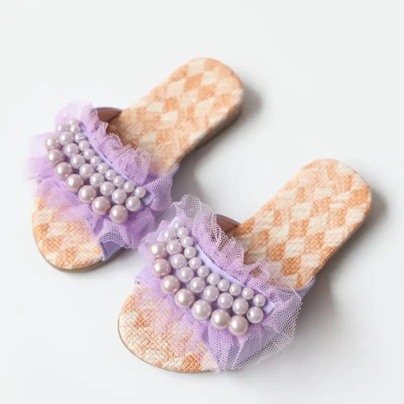 

Kids Princess Lace Sandals Girls Casual Shoes Sandals Butterfly Children Shoes Girls Beads Party Dance Sandals 26-36