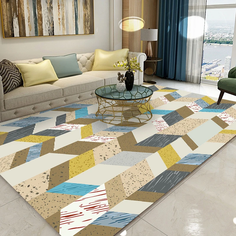 Modern Geometris Karpet Flanel Anti Slip Balkon Karpet Meja Makan Bedside Karpet Dekorasi Rumah Ruang Tamu Besar Karpet Karpet Aliexpress