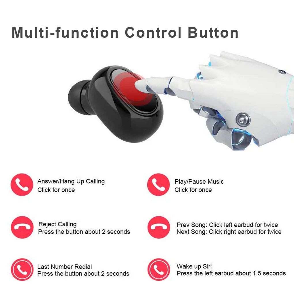 TWS Bluetooth 5 0 Bluetooth Earphone HIFI Sounds Wireless Headphones Handsfree Headset Gaming Headphones For iPhone