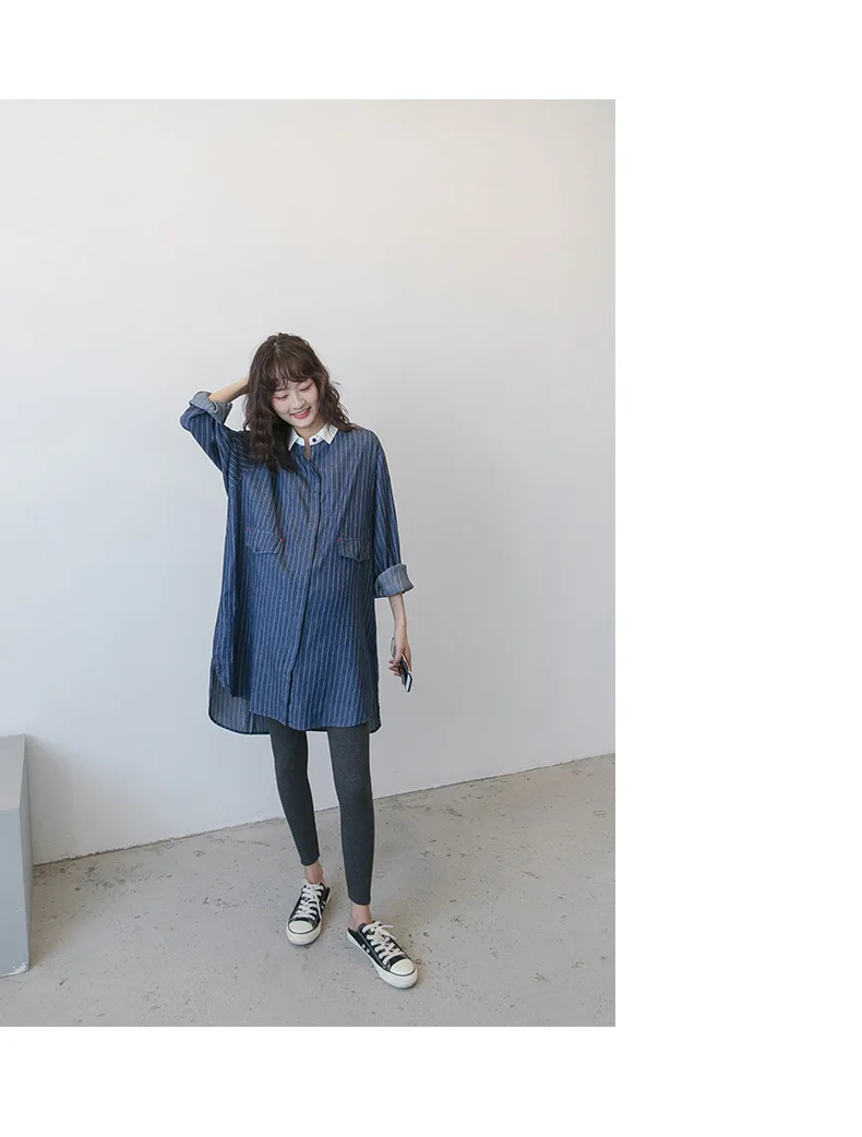 Платья в полоску для беременных; Vestido; элегантное платье для беременных; рубашка для беременных с длинными рукавами; свободная модная Длинная блузка; одежда; Топ