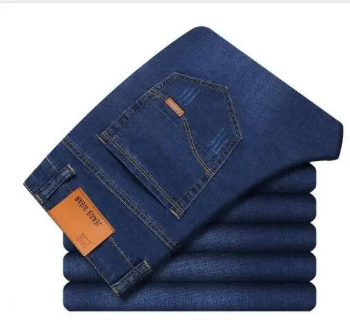 Мужские джинсы s, Брендовые мужские синие джинсы, Стрейчевые джинсы, модные повседневные мужские дизайнерские облегающие Молодежные джинсы черного цвета, большие размеры 28-40 - Цвет: blue