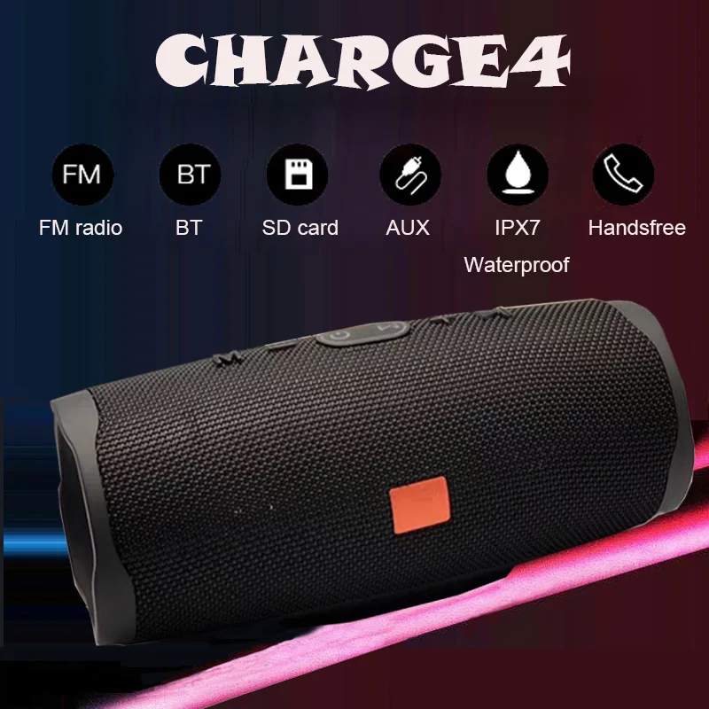 Высокая мощность 20 Вт Портативный Открытый Bluetooth динамик беспроводной двойной колонки сабвуфер водонепроницаемый Charge4 музыкальный центр система Boom box