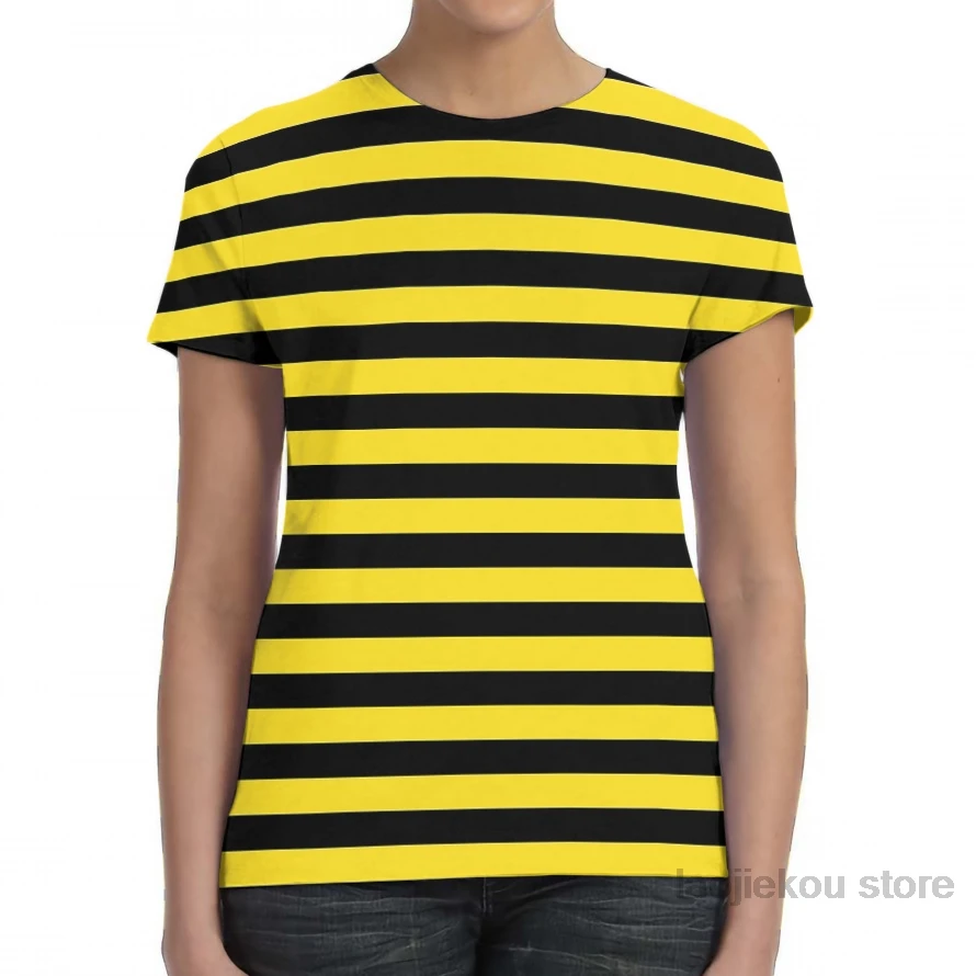yellow and black striped bee t shirt