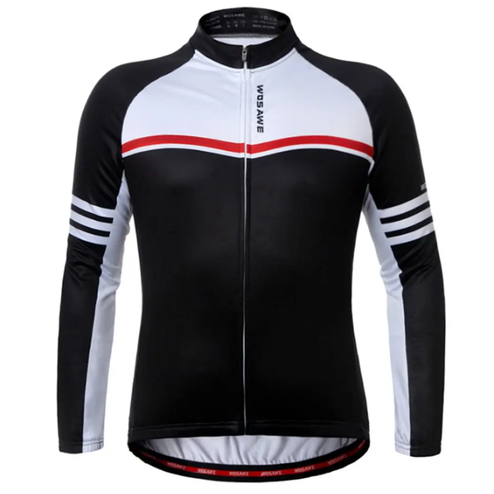 

WOSAWE Elastic Fleece Warm Thermal Long Sleeve Jacket Bicycle Clothing Windproof Outdoor Sports Riding Racing Cycling Jacket