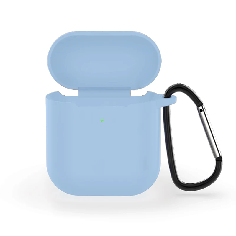 07 Soft Silicone Bluetooth Earphone Case For AirPods 2 Protective Cover Skin Accessories for Apple Airpods Charging Box with Hooks - Цвет: 07