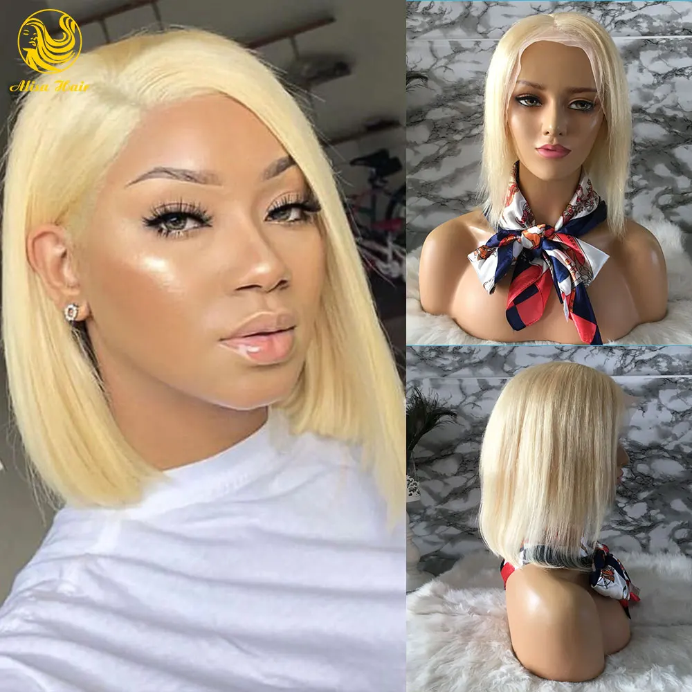 

Blonde 613 Bob Lace Front Wig 13*4 Pre Plucked Colored Virgin Brazilian Human Hair Wigs for Black Women