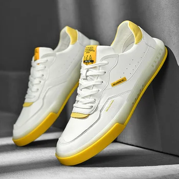 

Spring/Autumn 2020 Men Leather Shoes Designer Sneakers Casual Men Hard-Wearing Walking Shoes For Mens Brand Youth Casual Shoes