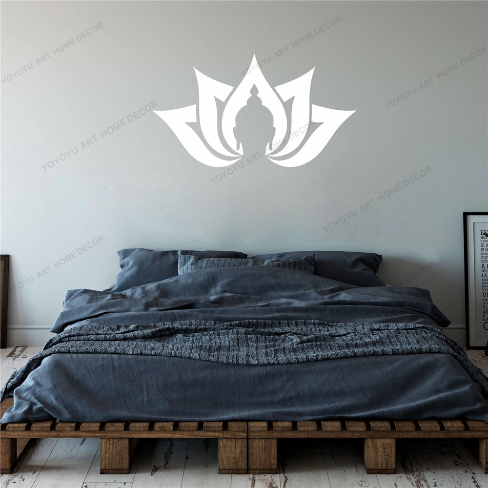 

Будда Лотос буддизм Йога виниловые наклейки на стену гаража домашний Декор Гостиная Искусство роспись настенные наклейки съемные стены CX1902